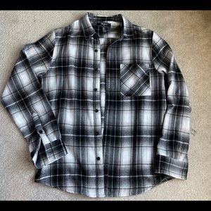 Black and white soft flannel